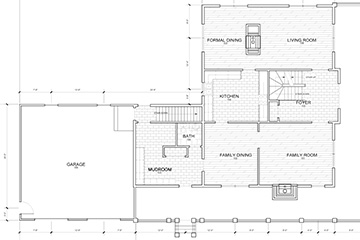 Residential floor plan made with AutoCAD