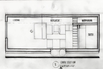 Hand-drawn tiny home plans